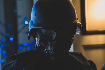 Skull mask costume at astronomicon 6 convention  in livonia, michigan on march 05, 2023