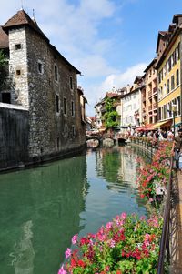 Canal passing through buildings