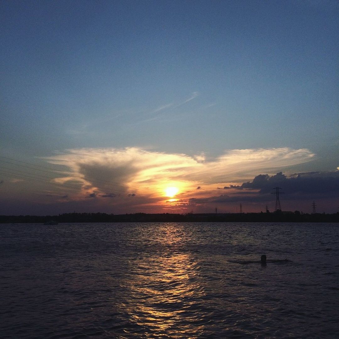 sky, water, sunset, cloud - sky, sea, beauty in nature, waterfront, scenics - nature, tranquility, tranquil scene, nature, no people, idyllic, outdoors, architecture, silhouette, non-urban scene, horizon, rippled