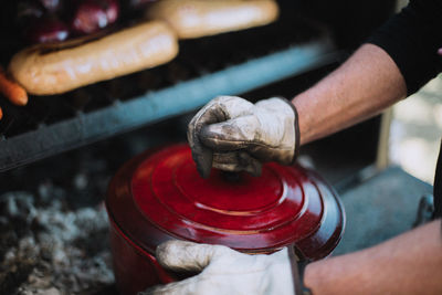 Close-up of man working