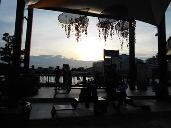 View of buildings at sunset