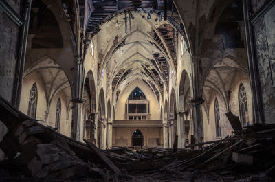 Low angle view of abandoned church