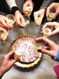 Group of people on table