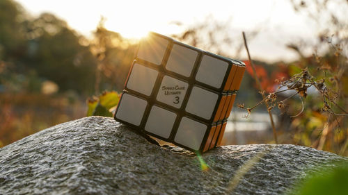 The famous rubics cube with a beautiful sunset flair.