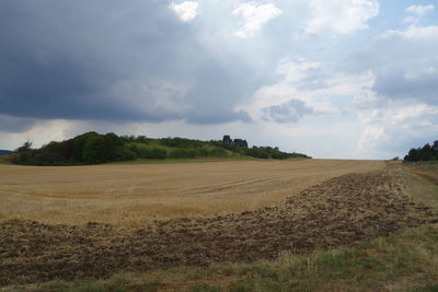 Scenic view of field against sky