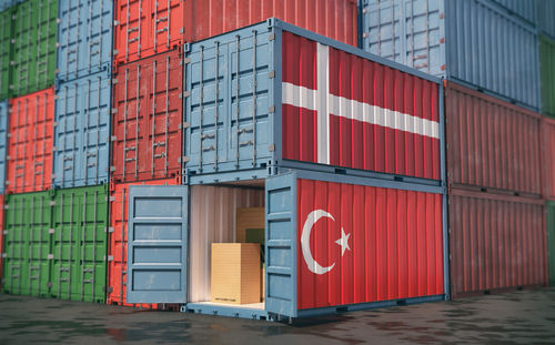 View of red building