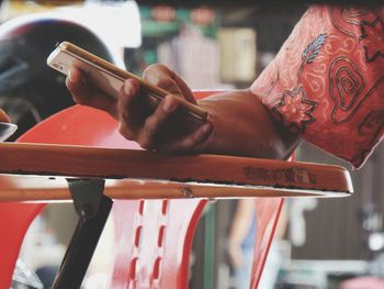 Close-up of man working