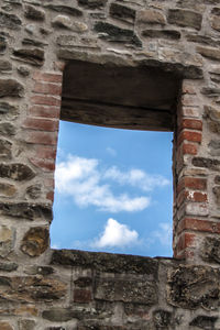 Low angle view of old building against sky