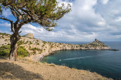 Novyi svit, crimea, sudak. cape named kapchik, sea is black sea.