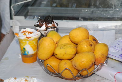 Close-up of fruits on table