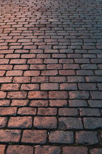 Full frame shot of cobblestone footpath
