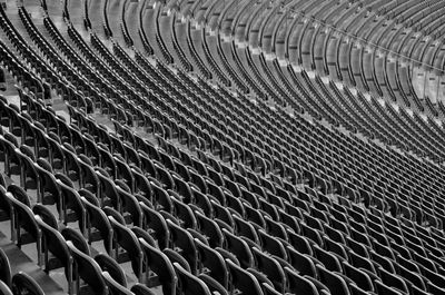 High angle view of seats in stadium