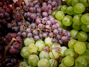 Full frame shot of grapes in market