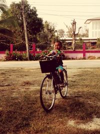 Man riding bicycle on bicycle