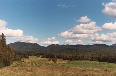 View of landscape against cloudy sky