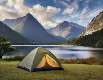 Tent against sky