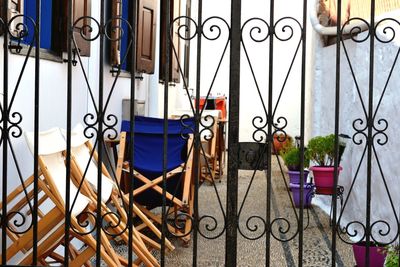 Close-up of metal railing