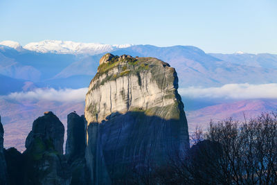 Panoramic view of rocky mountains against sky