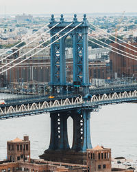 Golden gate bridge over river in city