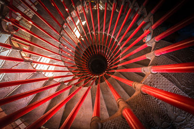 High angle view of spiral staircases