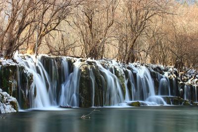 Scenic view of waterfall