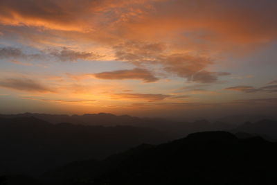 Scenic view of dramatic sky during sunset