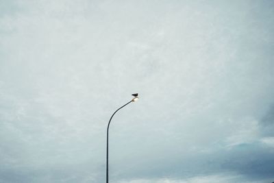 Low angle view of street light against sky