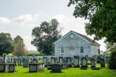 View of cemetery against sky