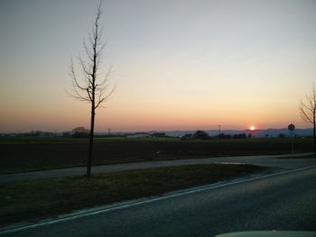 Country road at sunset