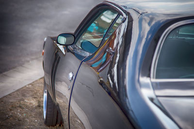 Close-up of side-view mirror