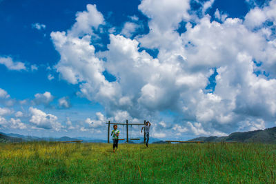 Scenic view of field against sky