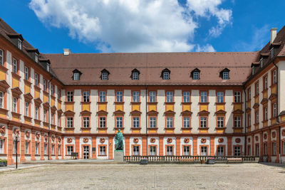 Low angle view of residential building against sky