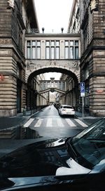 View of street in city