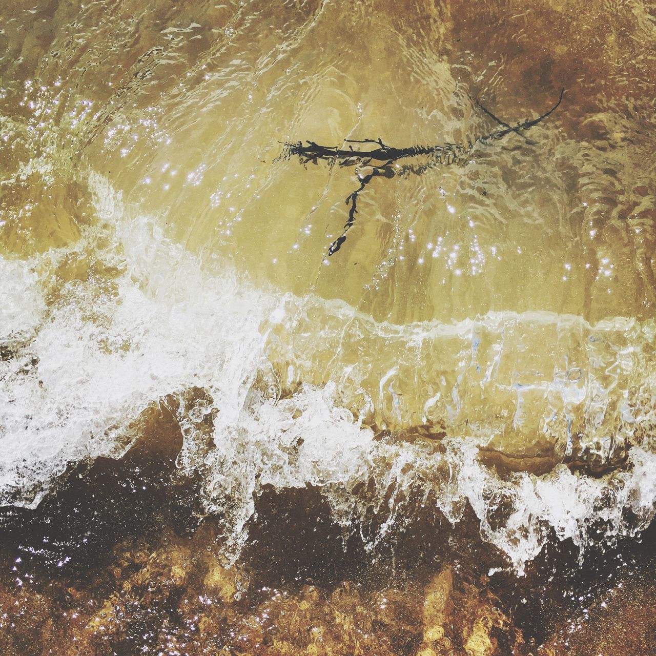 water, motion, high angle view, wave, waterfront, day, outdoors, no people, nature, beauty in nature