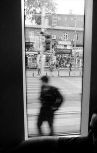 Woman standing in city