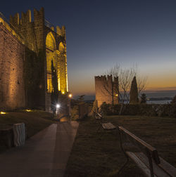 View of city at night