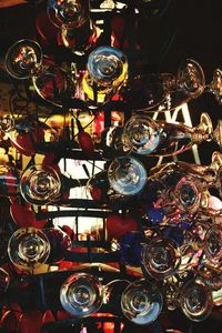 Close-up of illuminated colorful lights