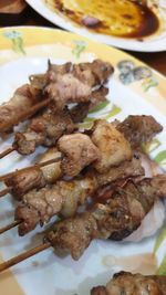 High angle view of meal served in plate