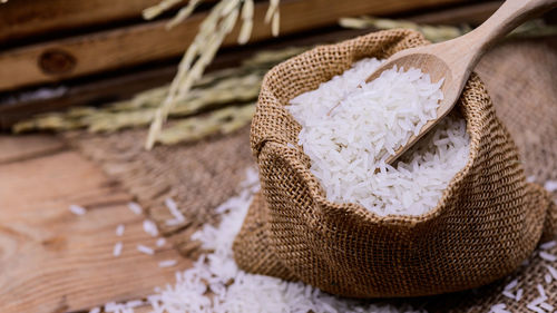 Close-up of wicker basket