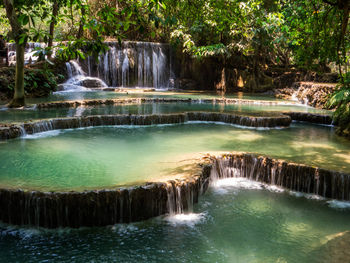 High angle view of waterfall