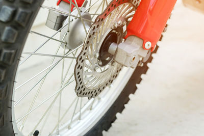 Close-up of bicycle wheel