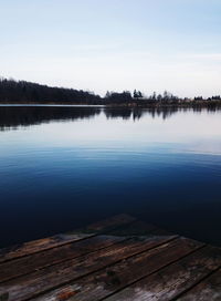 Scenic view of calm lake against sky