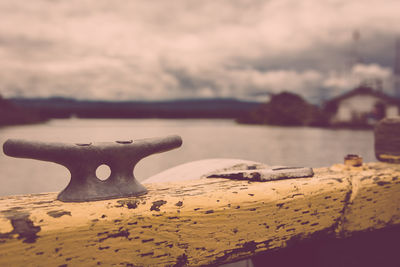 Close-up of water against sky