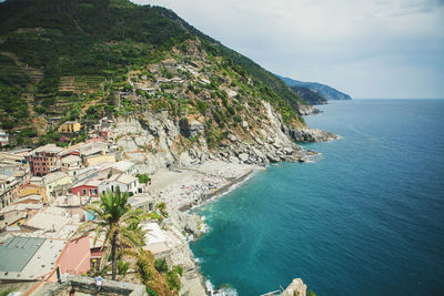 High angle view of sea against sky