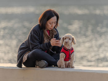 Young woman with dog