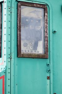 Close-up of old door of building