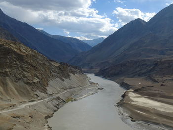 Scenic view of mountains against sky