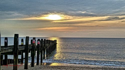 Scenic view of sunset over sea