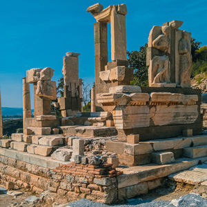 Ancient ruins at ephesus archaelogy museum in turkey.