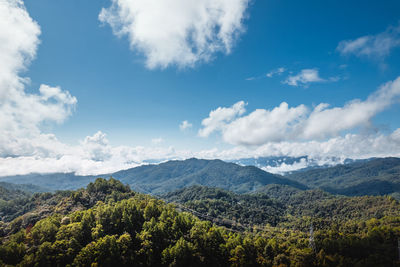 Panoramic view of mountains against sky